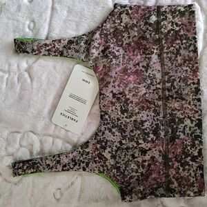 Fabletics Harlyn Midi Medium Impact On Sports Bra, Earthen/Green Citrus, XS